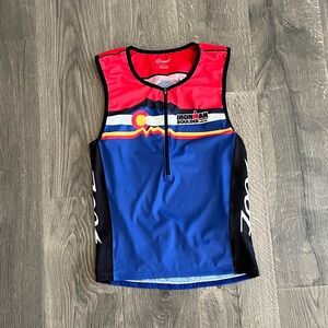 Zoot Ironman Boulder Colorado Triathlon Tank Top - Red, Blue, Black